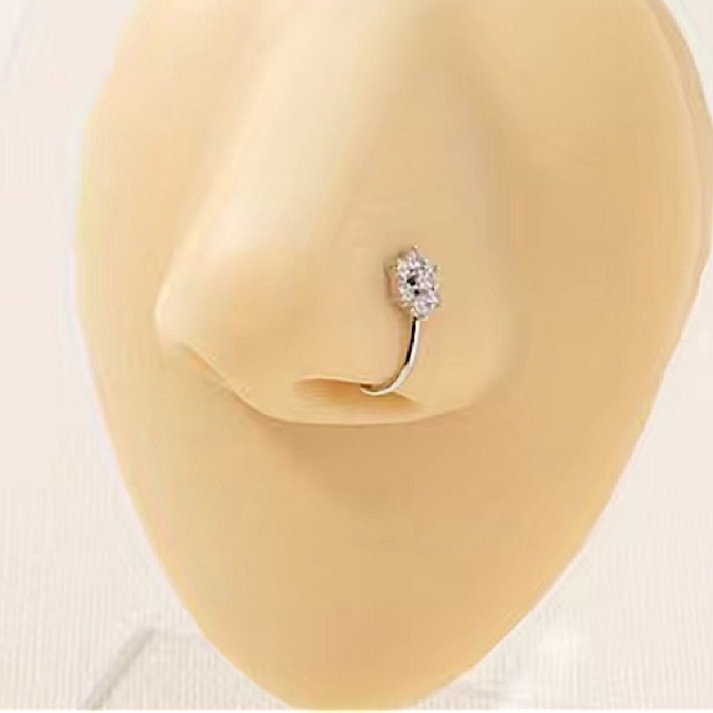 Crystal Flower Fake Nose Ring
